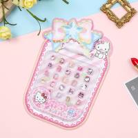 Children's nail stickers girls manicure set wearable nails  Multicolor