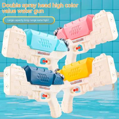 Pistola ad acqua transfrontaliera giocattolo 500ML doppio ugello a spinta pistola ad acqua giocattolo estivo per bambini all'aperto per ragazze e ragazzi