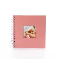 Neues 6-Zoll-Fotoalbum mit Fenster, Erinnerungsalbum zum Thema Babywachstum, DIY-Album mit handgefertigten Karten, Kindergarten-Abschlussalbum  Rosa