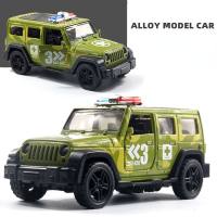 Boxed simulation alloy off-road vehicle model children's sports car toy boy car model cake ornaments wholesale  Green