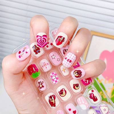 Cute nail stickers, strawberry bear snow white princess ice cartoon decals nail stickers wear nail patches