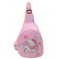 Children's bags 3-9 years old boys and girls small backpacks fashionable cartoon shoulder messenger bags  Pink