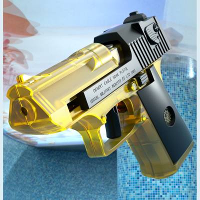 Pistola de agua de ráfaga manual Golden Desert Eagle, pistola de agua de carga posterior vinculada, juguete de agua para niños