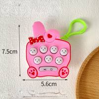 Decompression Mini Whack-a-Mole Children's Game Console Decompression Educational Fun Toy Keychain Press Music Toy  Hot Pink