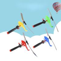 Children's handle pull-wire powered helicopter pull-wire helicopter outdoor bamboo dragonfly small aircraft  Multicolor