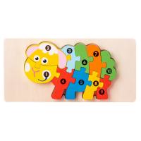 Puzzle tridimensionnel en bois pour l'éducation de la petite enfance, blocs de construction, transport d'animaux, puzzle cognitif, jouets de développement de l'intelligence pour bébé  Multicolore