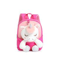 Children's Backpack New Unicorn Backpack Kindergarten Cartoon Plush Doll School Bag Lightweight Nylon Trendy Bag  Hot Pink