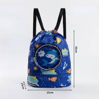 Children's swimming bag, wet and dry separation waterproof washing storage bag, boys and girls sports portable cute beach backpack  Multicolor