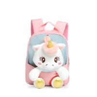 Children's Backpack New Unicorn Backpack Kindergarten Cartoon Plush Doll School Bag Lightweight Nylon Trendy Bag  Pink