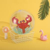 Wanmei cross-border wholesale Internet celebrity flamingo inflatable transparent feather beach ball PVC ball for playing on the beach  Multicolor