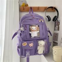 Large-capacity high school student backpack ins Japanese junior high school student schoolbag female Korean version chic forest girl backpack  Purple