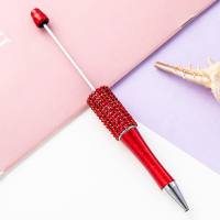 قلم حبر ماسي بلون سادة مصنوع يدويًا من الخرز الماسي  متعدد الألوان