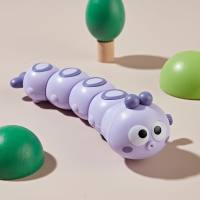 Oruga de cuerda para niños, juguete interactivo con dibujos animados, bonito juguete interactivo para padres e hijos, regalo para guardería  Púrpura