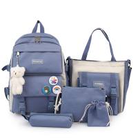 Schoolbags for junior high school girls, lightweight primary school students, fresh and cute girls in grades three to five and six, large-capacity backpacks  Blue