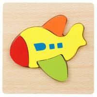 Infants and young children 1-2-3D half-year-old wooden three-dimensional puzzle baby early education intelligence training hand eye boy girl toy  Multicolor