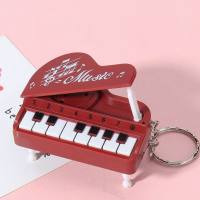 Mini piano portátil, piano tocável, console de videogame, chaveiro de brinquedo para presente  Vermelho