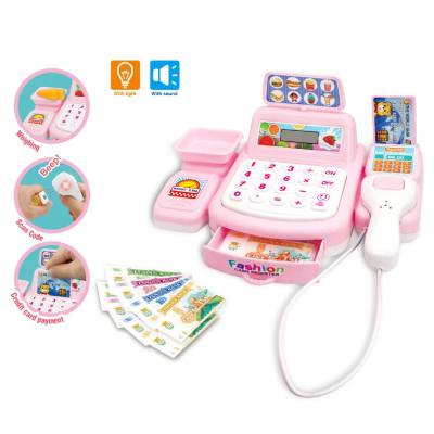 Children's pretend cash register toys, simulated supermarket cash register set, early childhood enlightenment educational toys