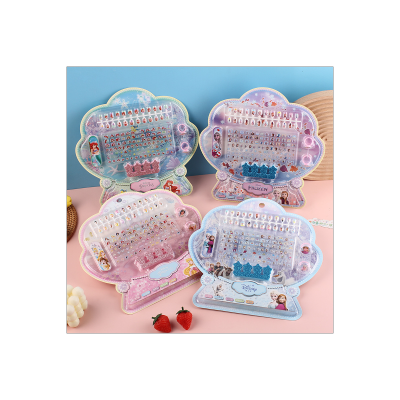Juego de pegatinas para uñas auténticas de Ye Luoli para niños, pegatinas de decoración de gemas DIY, pegatinas de juguete de princesa Ling de hielo