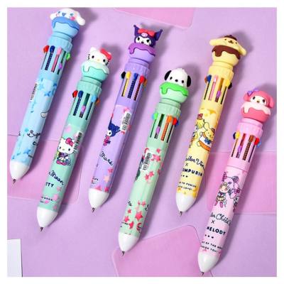 Sanrio jolies filles modèle commun 10 couleurs stylo à bille pour ordinateur portable