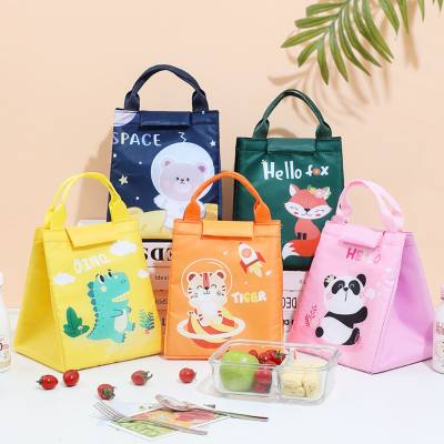 New cartoon student lunch bag children's lunch box bag Oxford cloth insulation lunch box bag outdoor picnic bag lunch bag