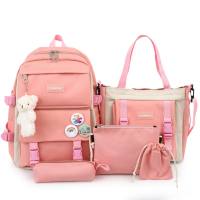 Schoolbags for junior high school girls, lightweight primary school students, fresh and cute girls in grades three to five and six, large-capacity backpacks  Pink