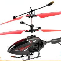 Induction helicopter, fall-resistant remote control aircraft, popular cross-border induction aircraft, drone toy  Black