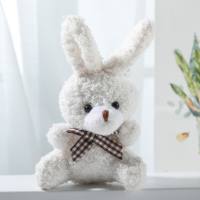 Cartoon cute bow tie sitting bunny doll children's toy plush pendant  White