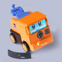 Juguete giratorio de accidente de robot de coche deformado  naranja