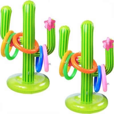 Anillo de lanzamiento de agua de cactus inflable, juguete en maceta, anillo de cactus inflable de PVC, punto transfronterizo