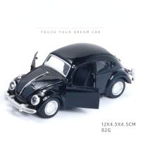 Carro clássico beetle puxar para trás modelo de carro de liga brinquedo infantil  Preto