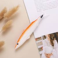 Nouveau stylo à bille de pêche de dessin animé avec une forme de poisson simulée créative et amusante  Orange