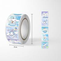 500 adesivi/rotolo 25MM Star Dailu Jade Cinnamon Dog Kuromi adesivi regalo ricompensa adesivi Sanrio adesivi sigillanti  Azzurro