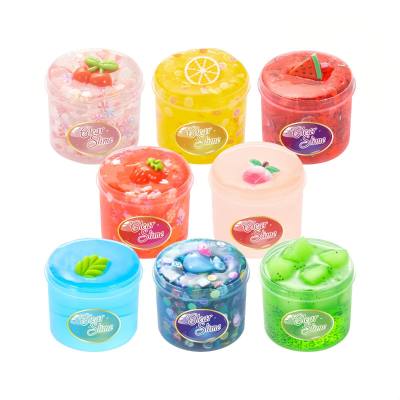 Crystal slime slime foaming glue soft clay fruit slices coconut puree children's DIY toys