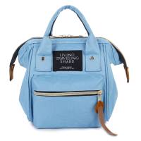 Mommy bag small fashion trend stitching contrast color handbag casual simple zipper commuting shoulder messenger bag  Light Blue