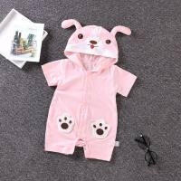 Newborn baby animal crawling clothes baby spring and autumn cotton jumpsuit baby autumn clothes warm clothes pajamas crawling clothes  Pink