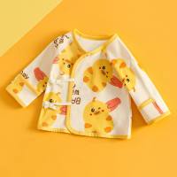 Baby clothes baby double layer belly protection half back clothes baby pajamas pure cotton four seasons tops newborn clothes  Multicolor