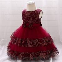 Falda de princesa vestido de encaje falda de tutú para niña de flores para niños  rojo