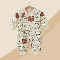 Baby-Strampler aus reiner Baumwolle unten Neugeborenenkleidung Baby Langarm-Strampler Krabbelkleidung  Mehrfarbig