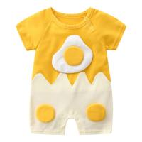 Liuliuguo baby jumpsuit pure cotton short-sleeved infant crawling clothes thin summer hot-selling baby romper one piece delivery  Yellow