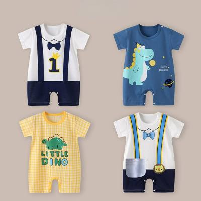 Infant and toddler climbing clothes summer new style boys baby thin girls short-sleeved newborn children jumpsuit romper