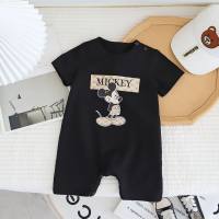 Mono de manga corta para bebé, estilo moderno y fino.  Negro