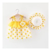 Children's skirt 2022 new summer girls printed suspender princess skirt baby girl summer skirt 1066  Yellow