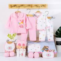 18-piece newborn clothes newborn baby gift box set autumn and winter pure cotton full-month baby  Pink