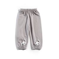 Summer children's mosquito-proof pants, children's summer casual pants, new models, small animal print nine-point pants, thin style  Gray