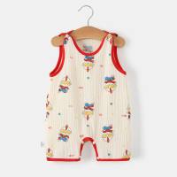 Babyunterhemden, Sommerkleidung, dünne, ärmellose Overalls aus atmungsaktiver Gaze aus reiner Baumwolle für Männer und Frauen, Schlafanzüge für Babys  Mehrfarbig