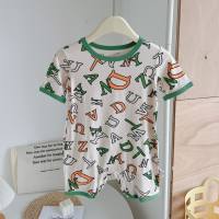 Summer thin pajamas super cute boys and girls baby summer air-conditioning clothes jumpsuit romper crawling clothes  Green