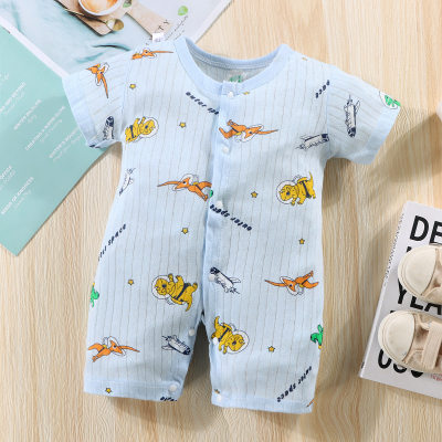 Baby climbing clothes summer thin jumpsuit breathable romper newborn clothes short-sleeved air-conditioned clothes baby pajamas