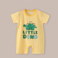 Infant and toddler climbing clothes summer new style boys baby thin girls short-sleeved newborn children jumpsuit romper  Yellow