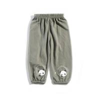 Summer children's mosquito-proof pants, children's summer casual pants, new models, small animal print nine-point pants, thin style  Army Green