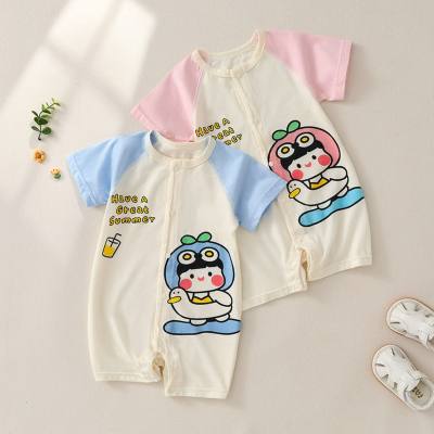 Baby one-piece clothes, summer pajamas, thin summer clothes, short-sleeved cotton summer clothes, short crawl clothes